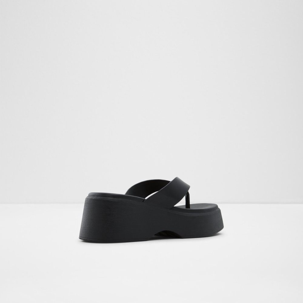 Dámské Sandály Aldo Delphy Thong wedge sandal - Flatform Černé | 61392KEVD