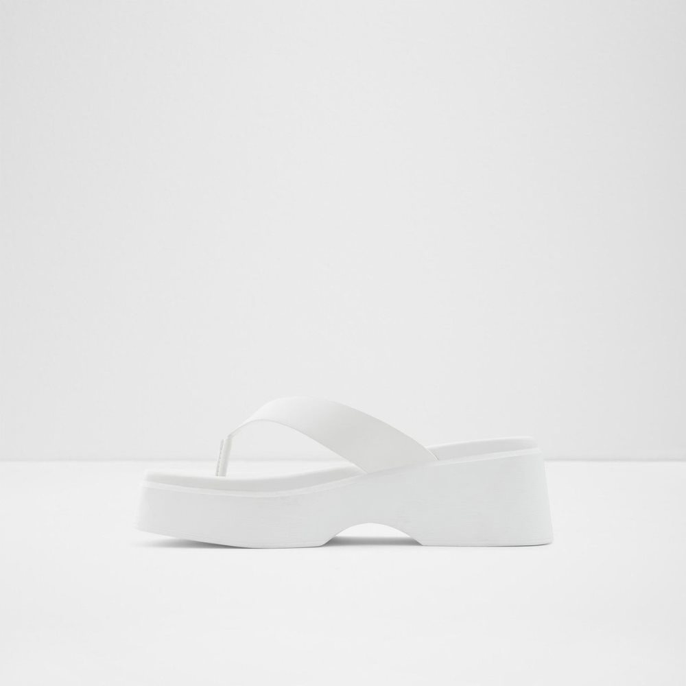 Dámské Sandály Aldo Delphy Thong wedge sandal - Flatform Bílé | 98673BUNS