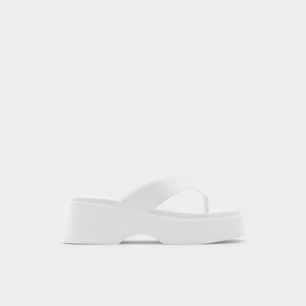 Dámské Sandály Aldo Delphy Thong wedge sandal - Flatform Bílé | 98673BUNS