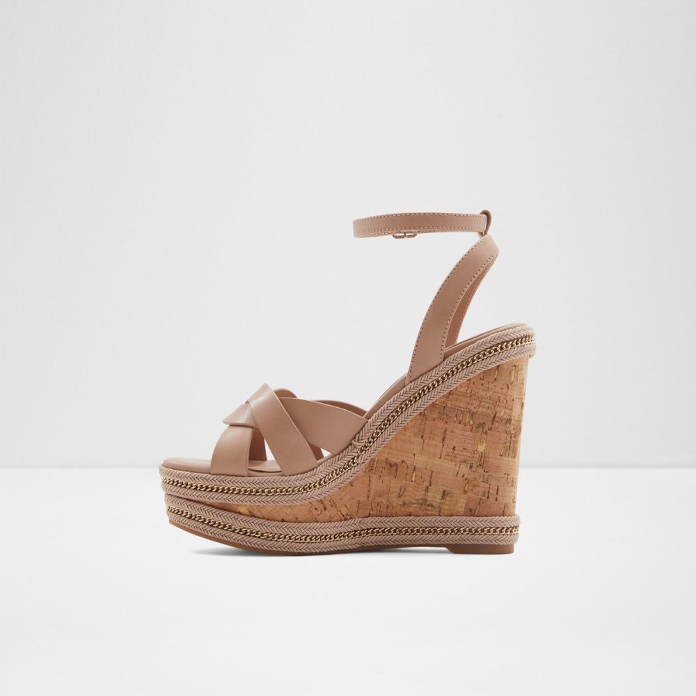 Dámské Sandály Aldo Droyers Wedge sandal - Wedge heel Světle Béžový | 52380IKXR