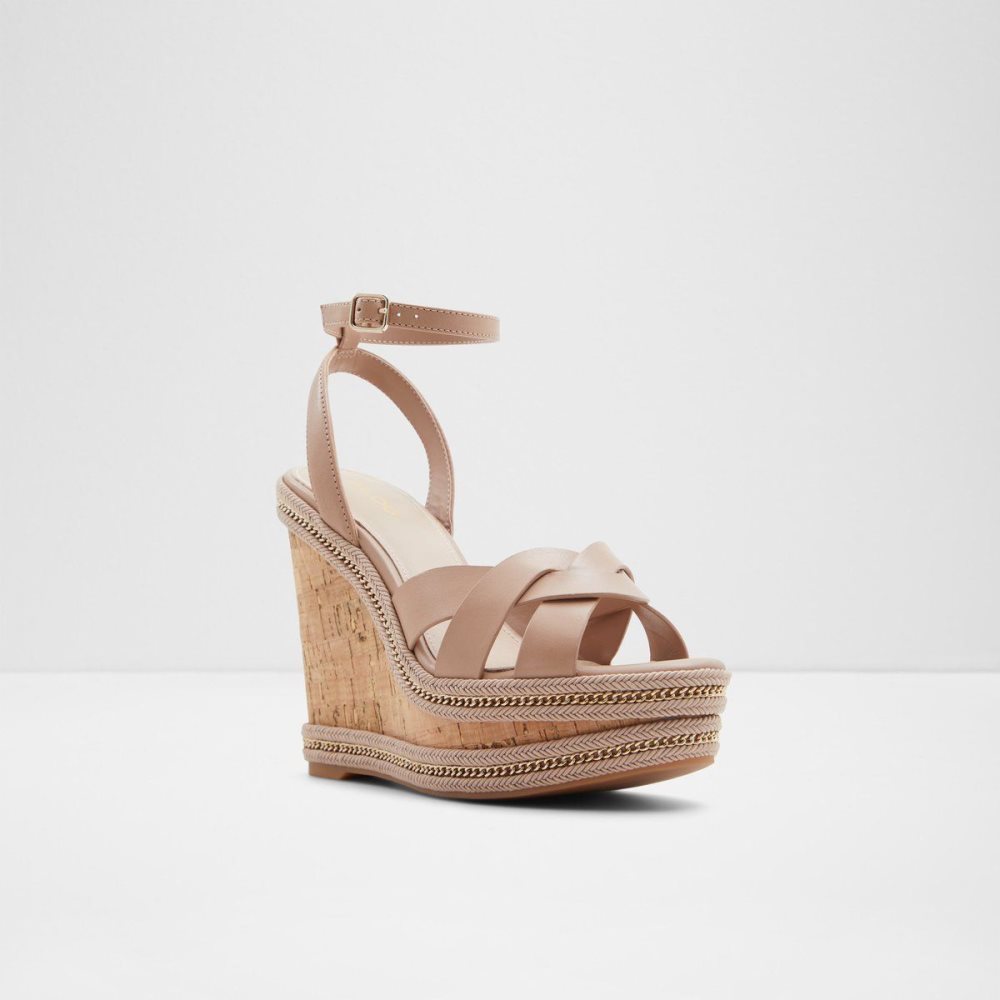 Dámské Sandály Aldo Droyers Wedge sandal - Wedge heel Světle Béžový | 52380IKXR