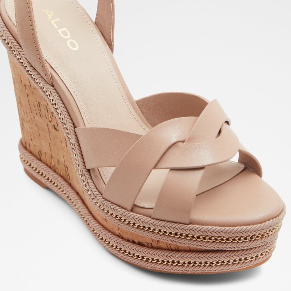 Dámské Sandály Aldo Droyers Wedge sandal - Wedge heel Světle Béžový | 52380IKXR