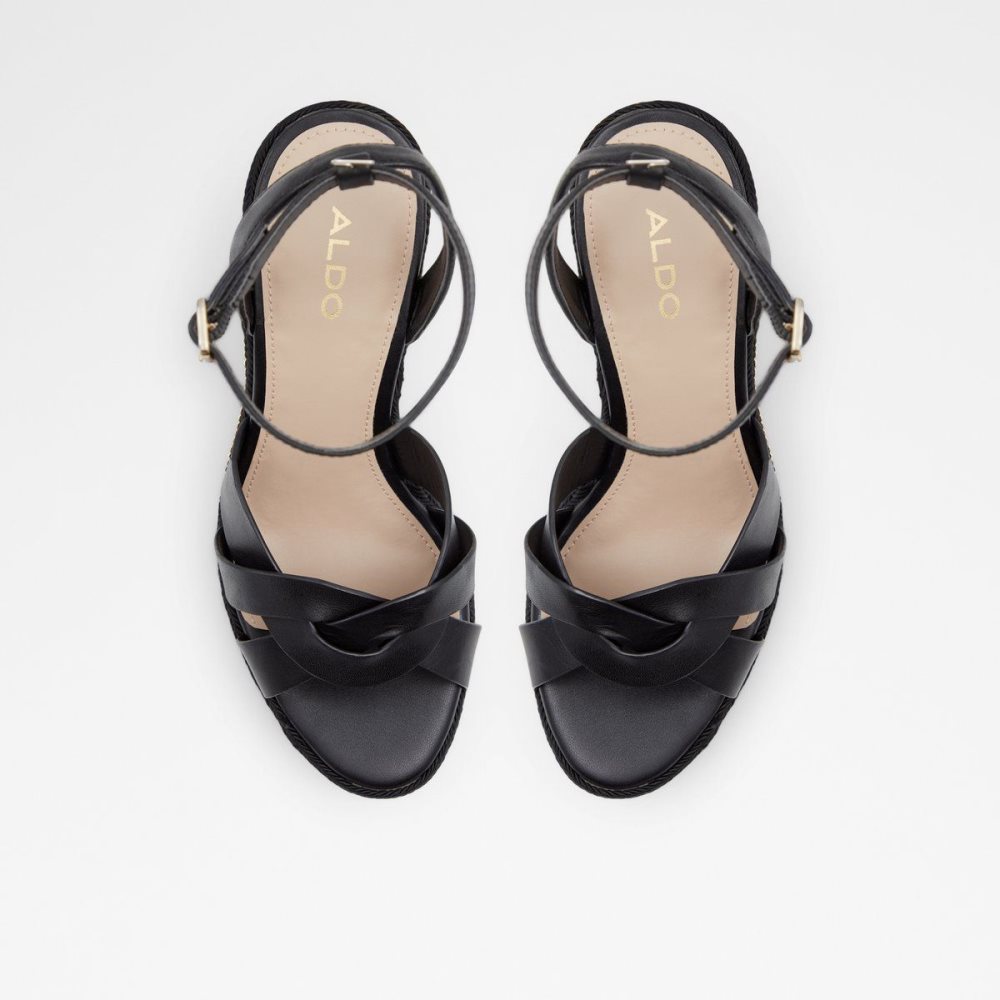 Dámské Sandály Aldo Droyers Wedge sandal - Wedge heel Černé | 32975GOQM