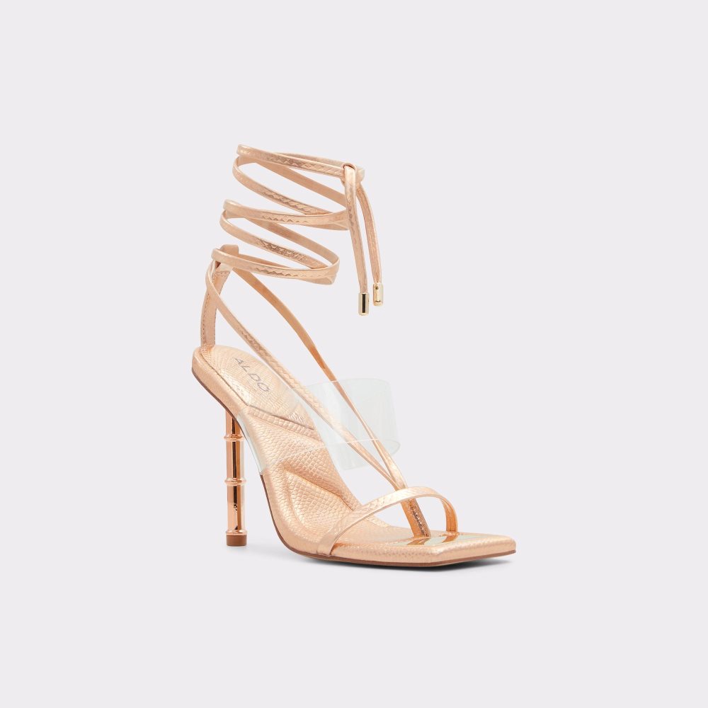 Dámské Sandály Aldo Elektra Strappy heeled sandal Růžové Zlaté | 60843KWTS