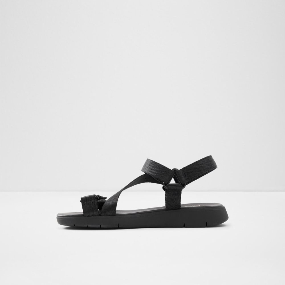 Dámské Sandály Aldo Eoweniel Strappy flat sandal Černé | 90632QTZX