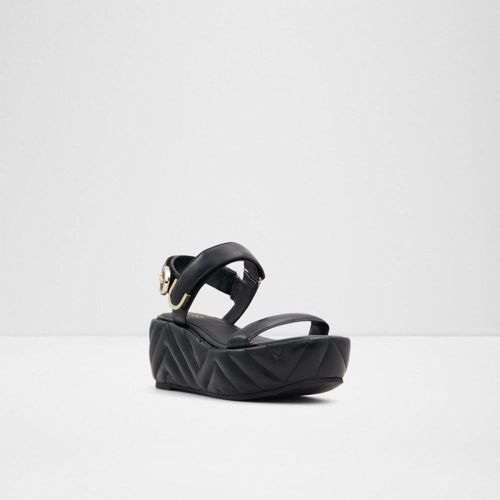 Dámské Sandály Aldo Eroellan Wedge sandal - Platform Černé | 61354YWSJ