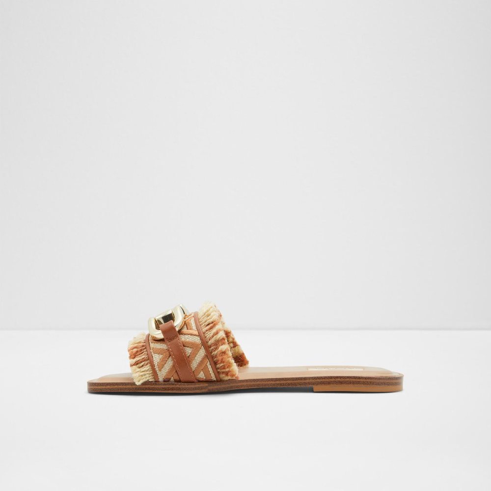 Dámské Sandály Aldo Fringie Slide sandal Hnědé | 39081NLFK