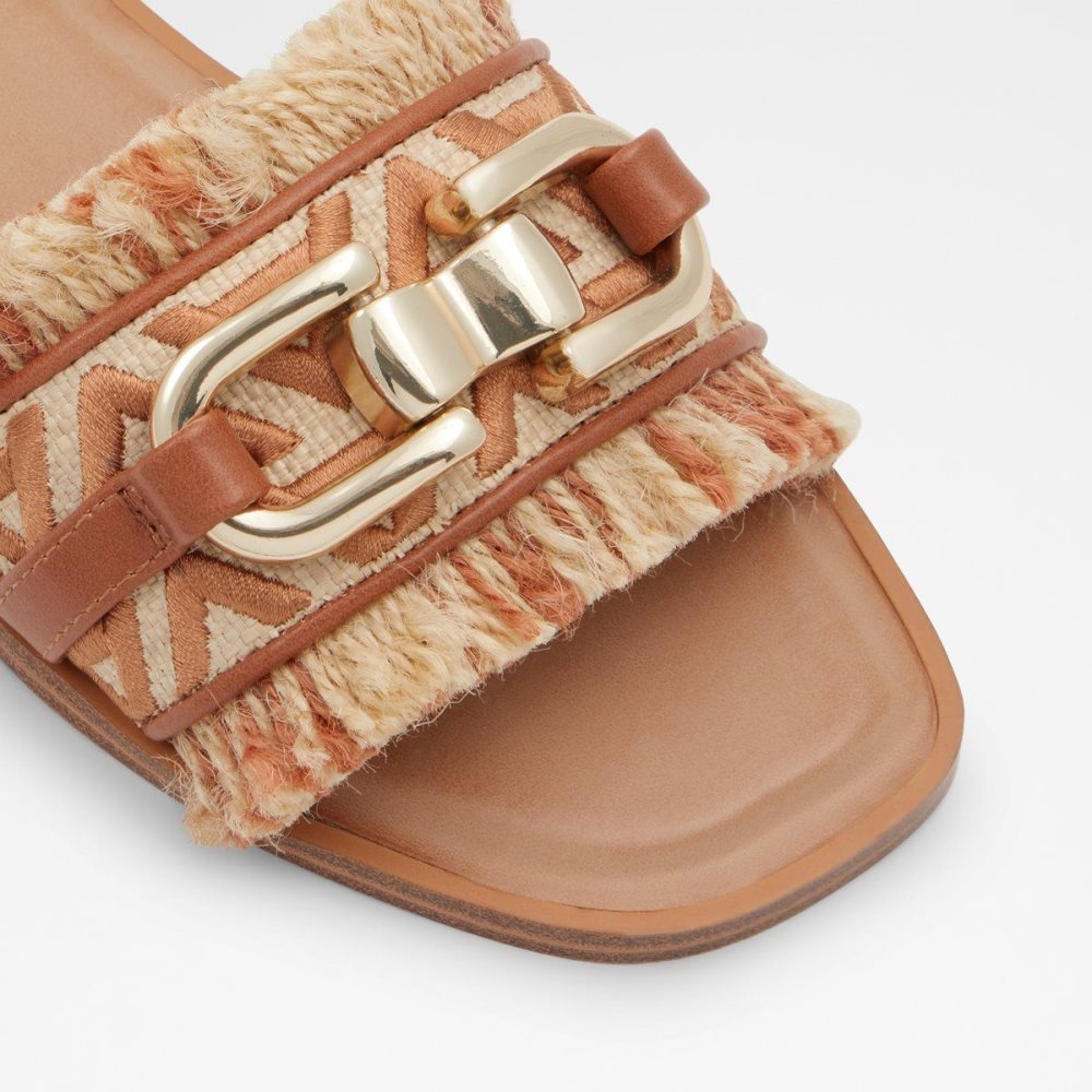 Dámské Sandály Aldo Fringie Slide sandal Hnědé | 39081NLFK