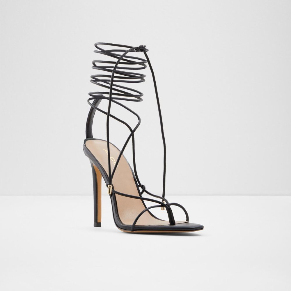 Dámské Sandály Aldo Glaosa Strappy heeled sandal - Stiletto heel Černé | 21356QBSM