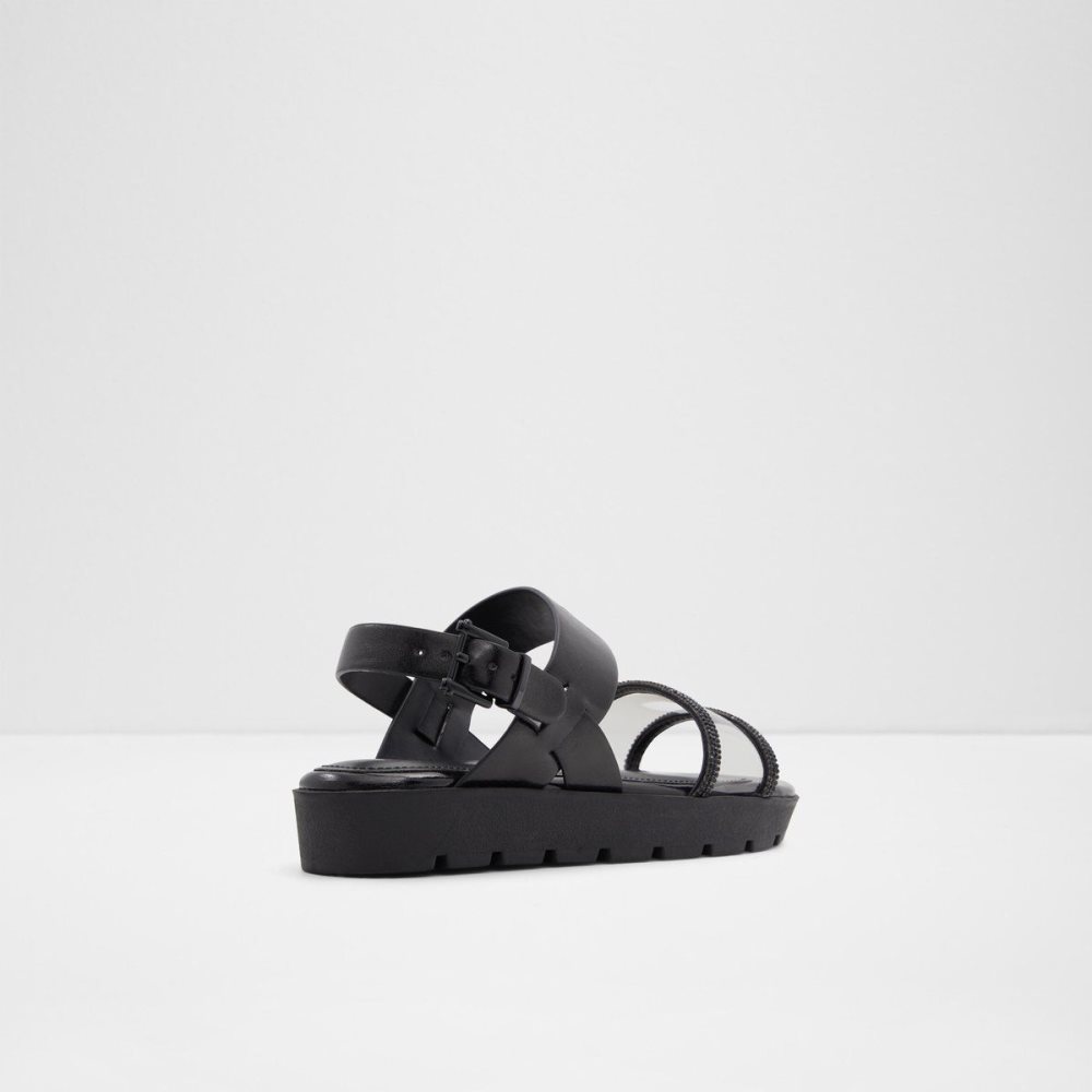 Dámské Sandály Aldo Hailey Flat sandal - Lug sole Černé | 47586QIJE