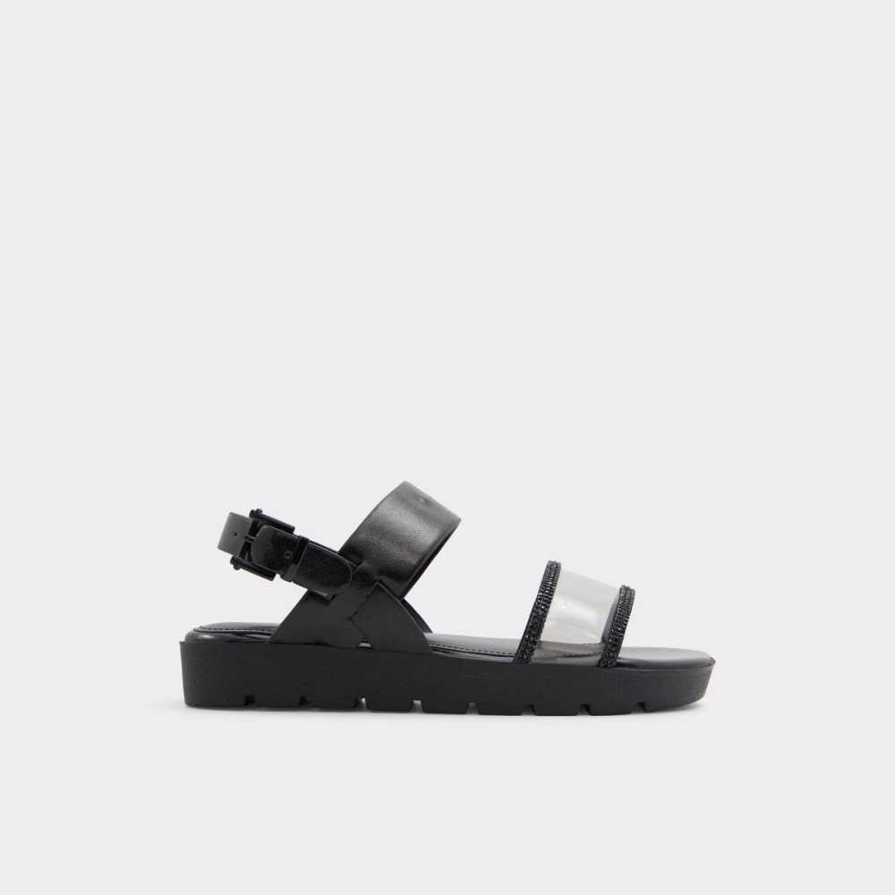 Dámské Sandály Aldo Hailey Flat sandal - Lug sole Černé | 47586QIJE