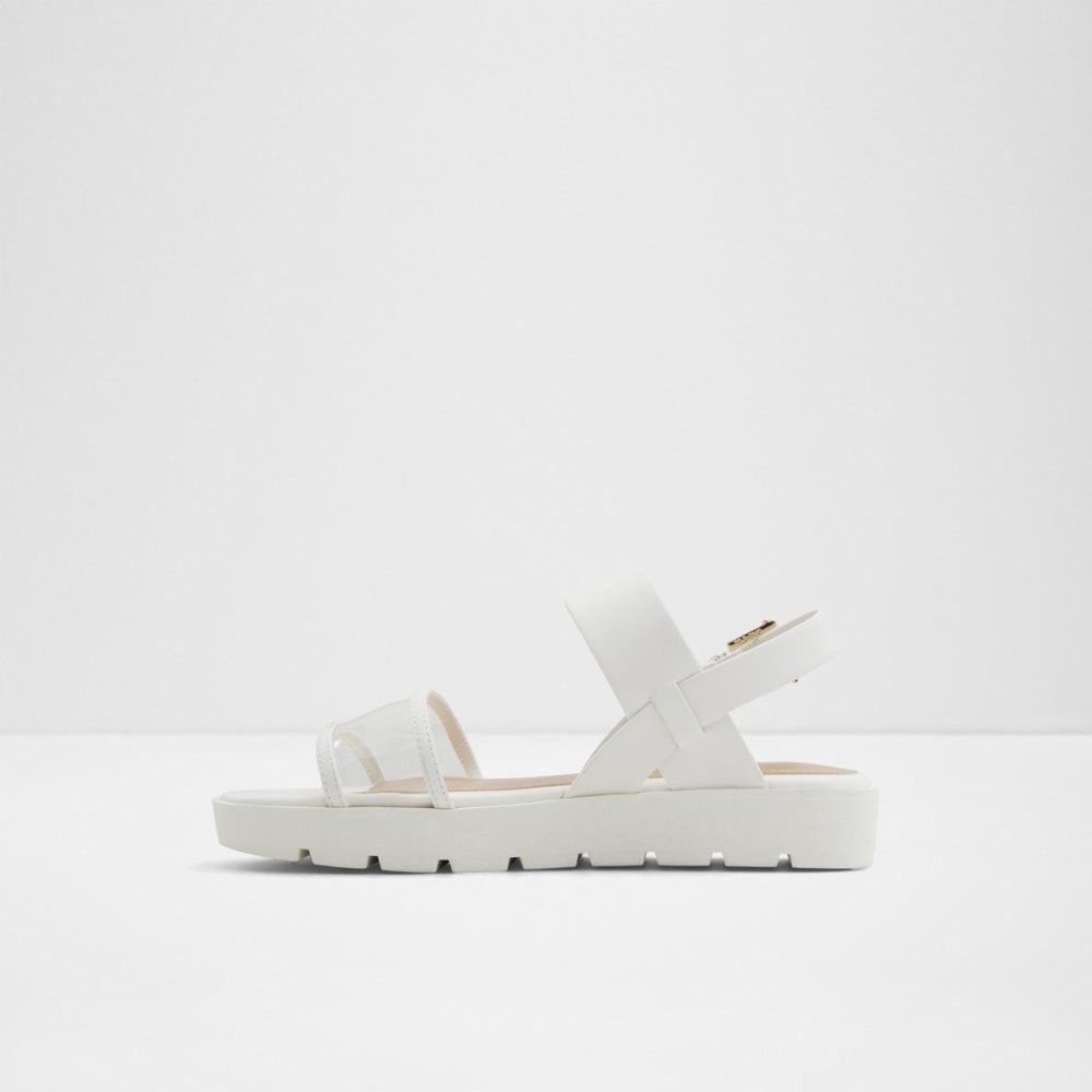 Dámské Sandály Aldo Hailey Flat sandal - Lug sole Bílé | 56204ORFG