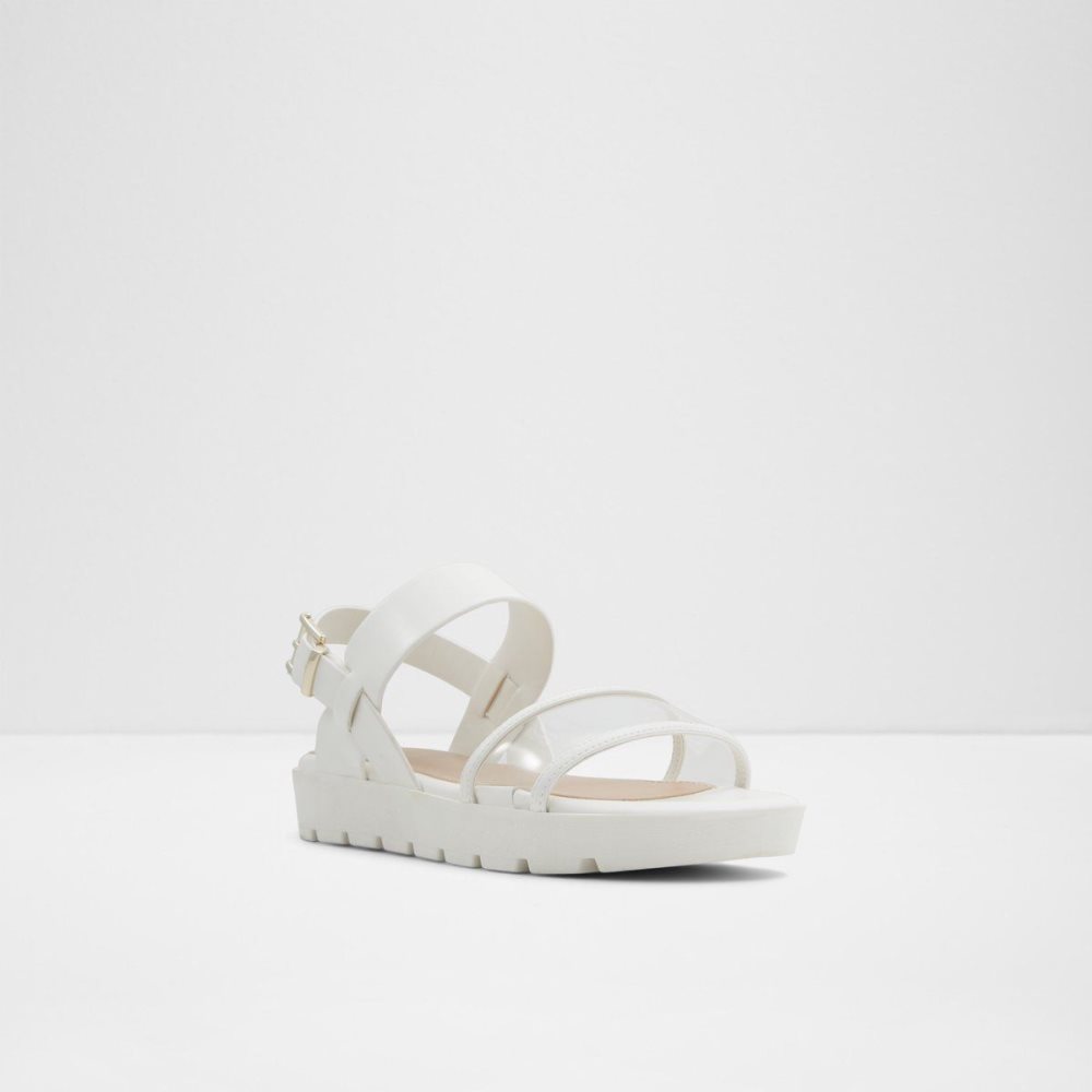 Dámské Sandály Aldo Hailey Flat sandal - Lug sole Bílé | 56204ORFG