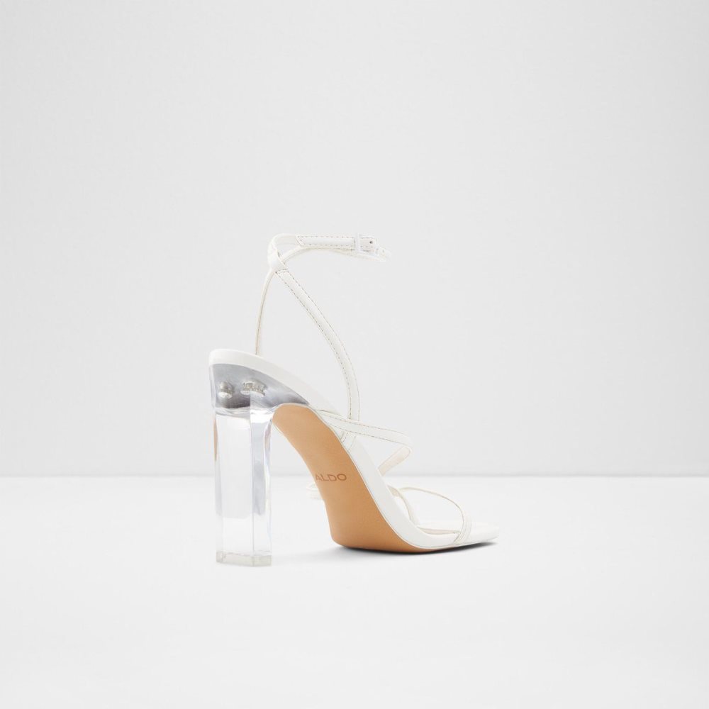 Dámské Sandály Aldo Hainiel Strappy heeled sandal - Cup sole Bílé | 10432DTAR