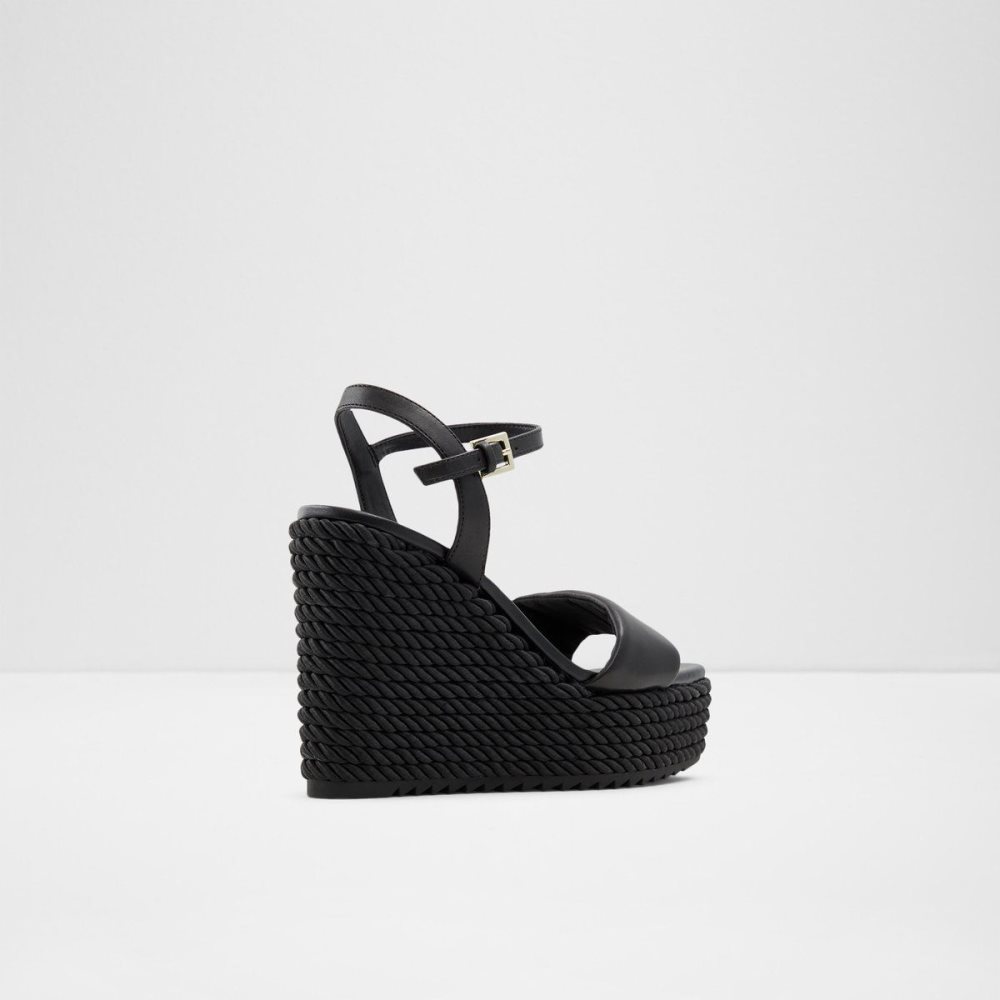 Dámské Sandály Aldo Jeigh Wedge sandal - Wedge heel Černé | 05283RFXU