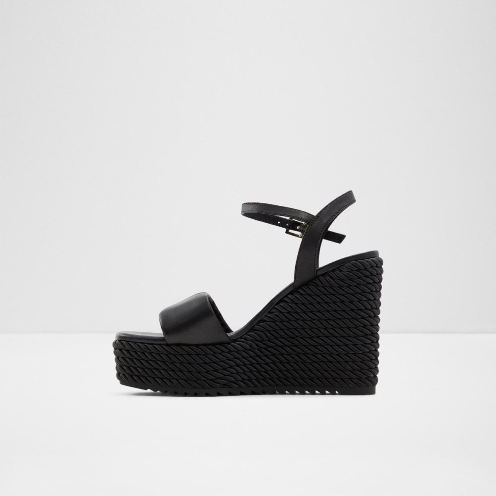 Dámské Sandály Aldo Jeigh Wedge sandal - Wedge heel Černé | 05283RFXU