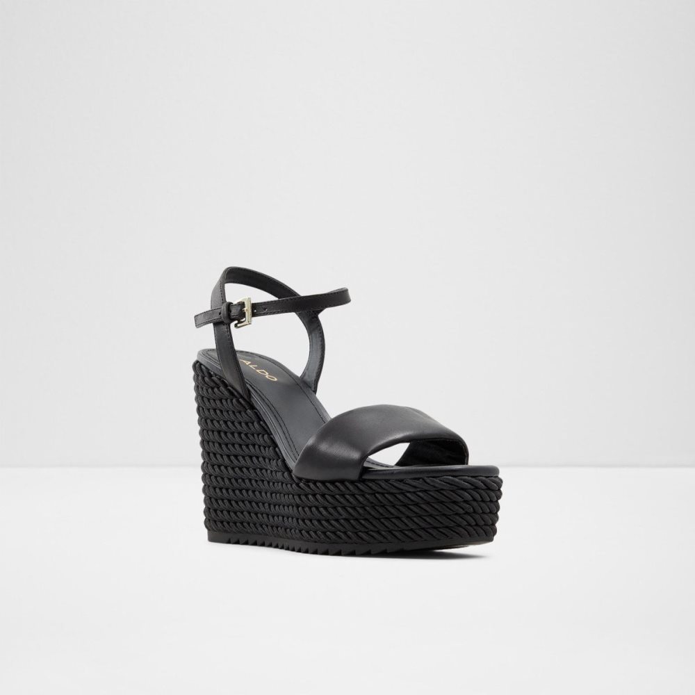 Dámské Sandály Aldo Jeigh Wedge sandal - Wedge heel Černé | 05283RFXU