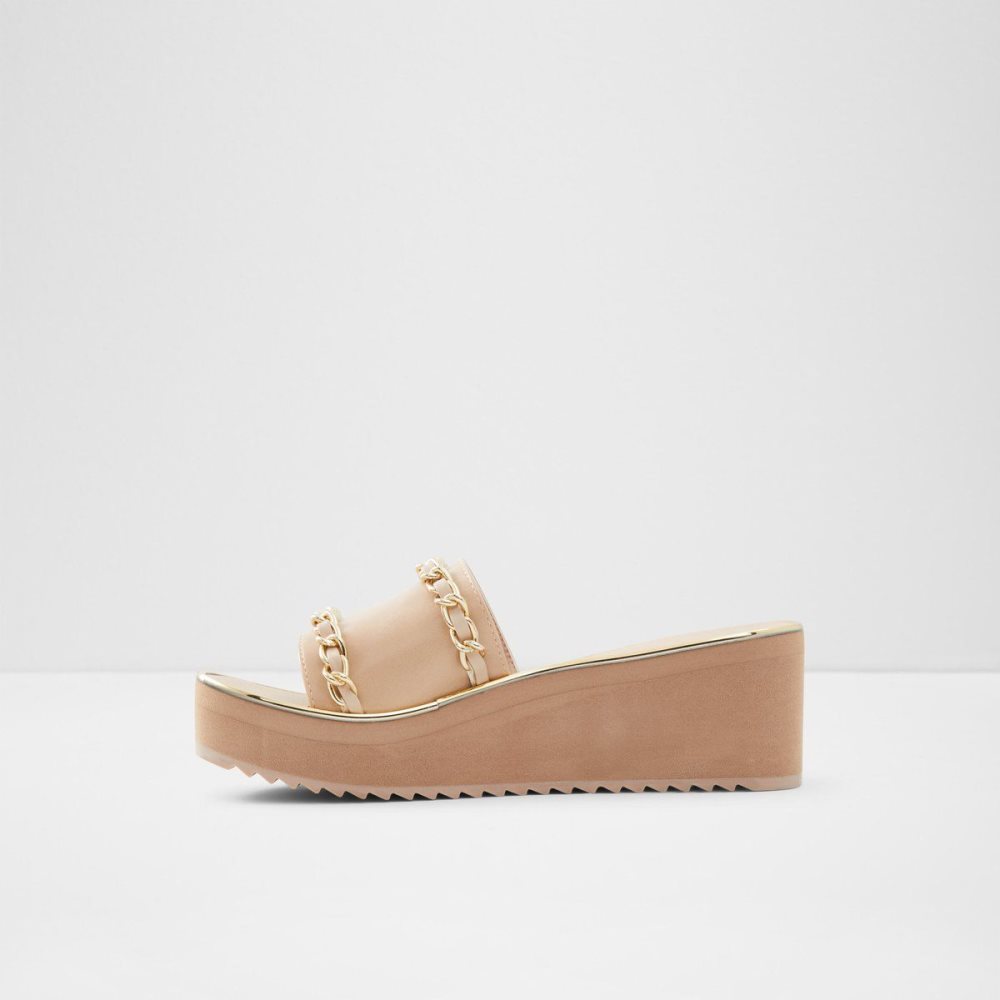 Dámské Sandály Aldo Kaerratlan Slide sandal - Wedge heel Béžový | 65748JCUV