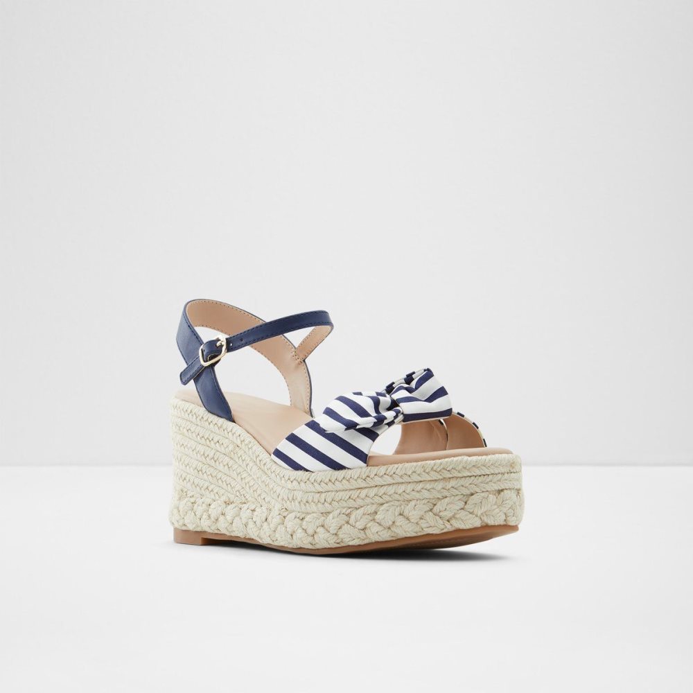 Dámské Sandály Aldo Macrama Wedge sandal - Wedge heel Blankyt | 70569ZVQU