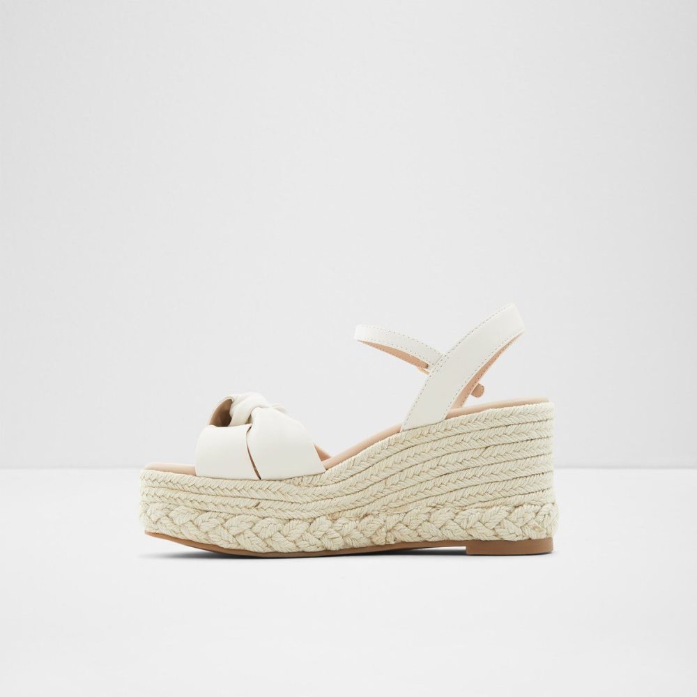 Dámské Sandály Aldo Macrama Wedge sandal - Wedge heel Bílé | 95638QJCN