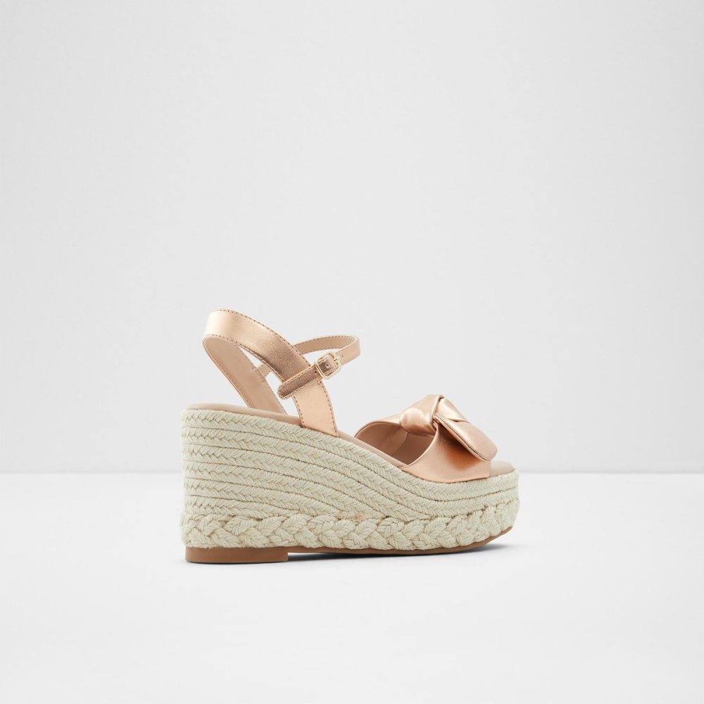 Dámské Sandály Aldo Macrama Wedge sandal - Wedge heel Růžové Zlaté | 13749JQNC