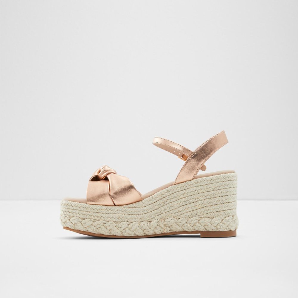 Dámské Sandály Aldo Macrama Wedge sandal - Wedge heel Růžové Zlaté | 13749JQNC