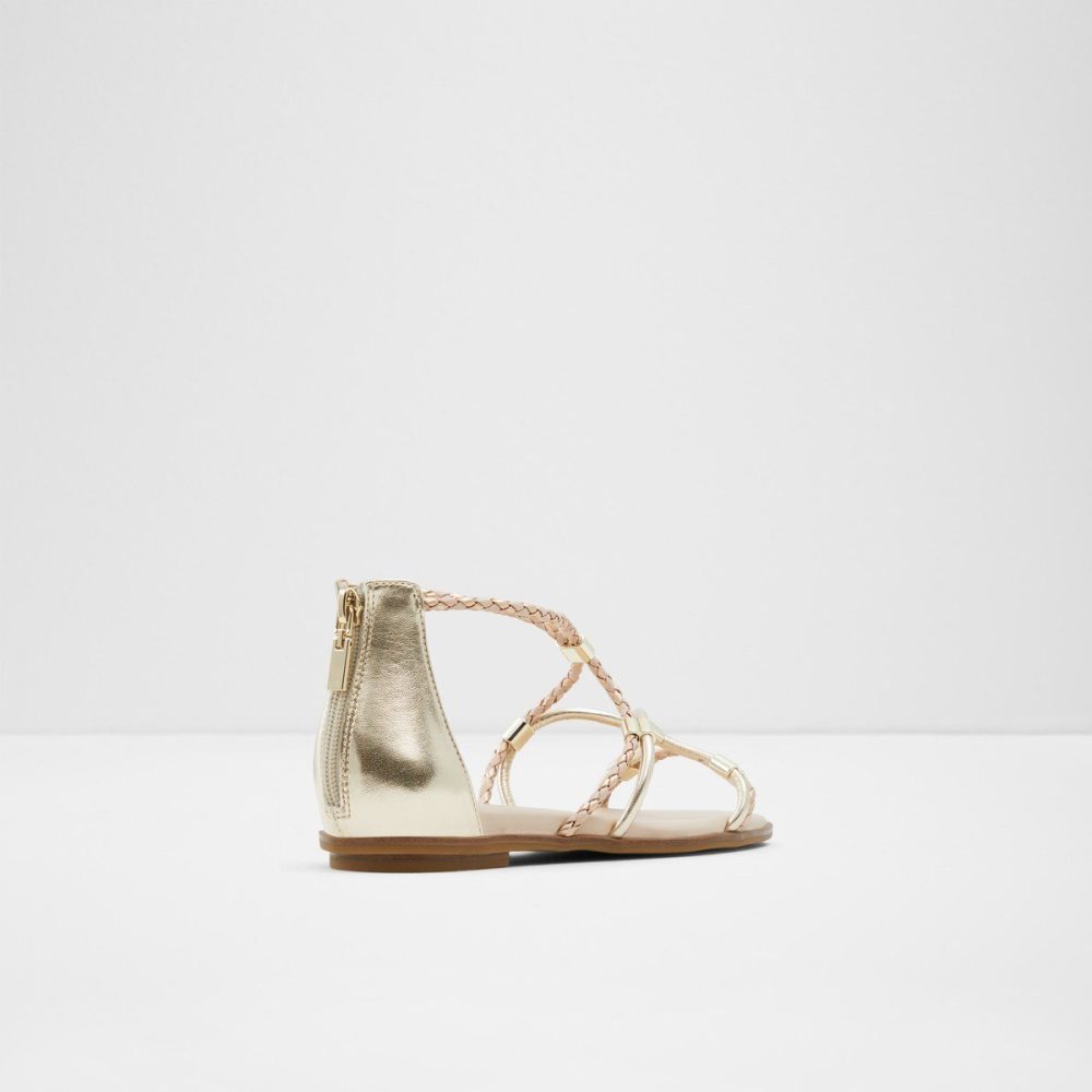 Dámské Sandály Aldo Oceriwenflex Strappy flat sandal Metal | 04753LRXT