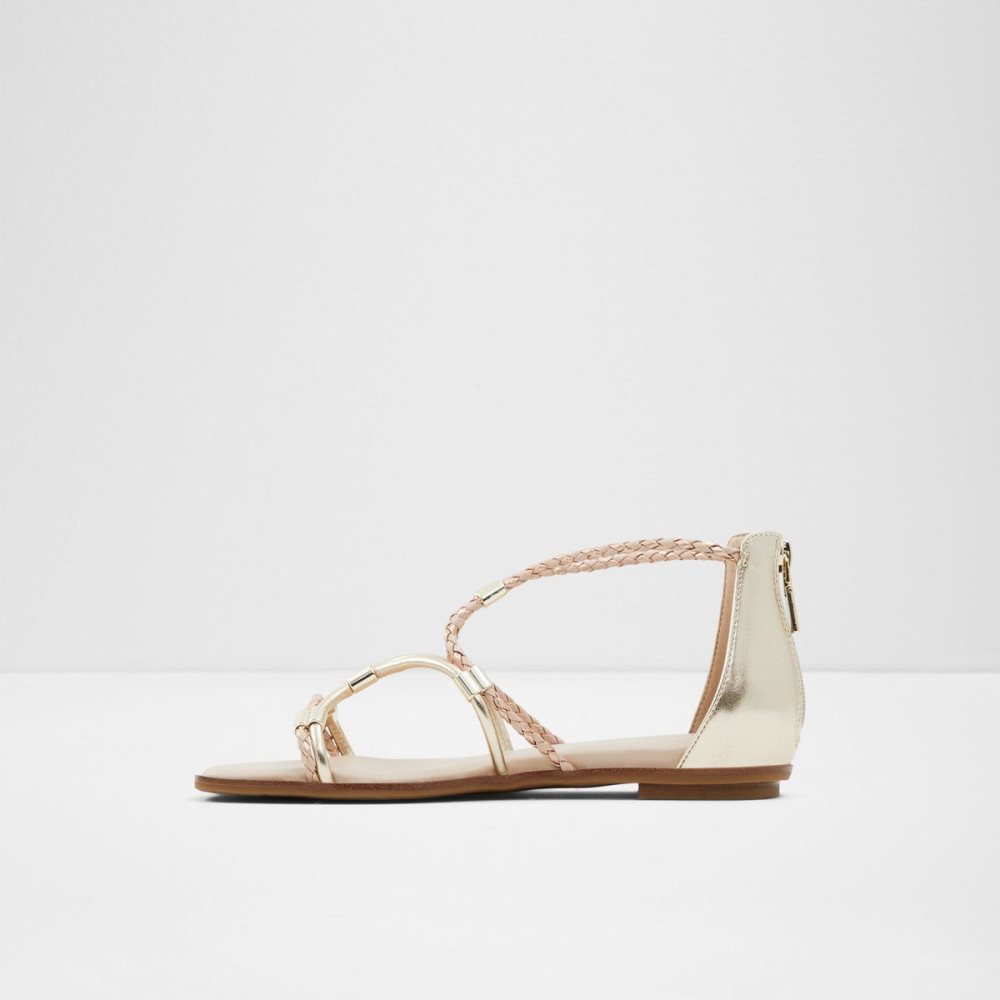 Dámské Sandály Aldo Oceriwenflex Strappy flat sandal Metal | 04753LRXT