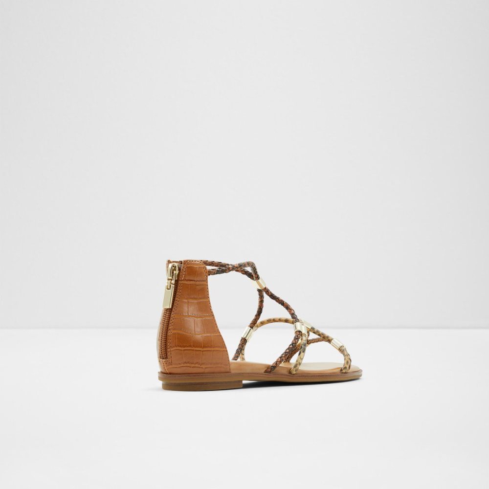 Dámské Sandály Aldo Oceriwenflex Strappy flat sandal Hnědé | 24370YTOU