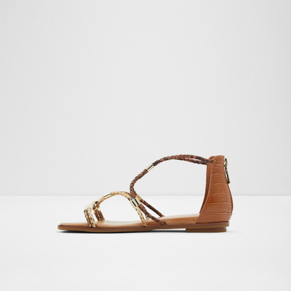 Dámské Sandály Aldo Oceriwenflex Strappy flat sandal Hnědé | 24370YTOU