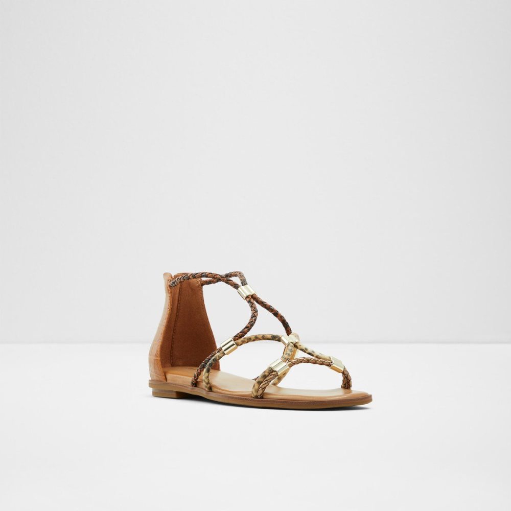 Dámské Sandály Aldo Oceriwenflex Strappy flat sandal Hnědé | 24370YTOU