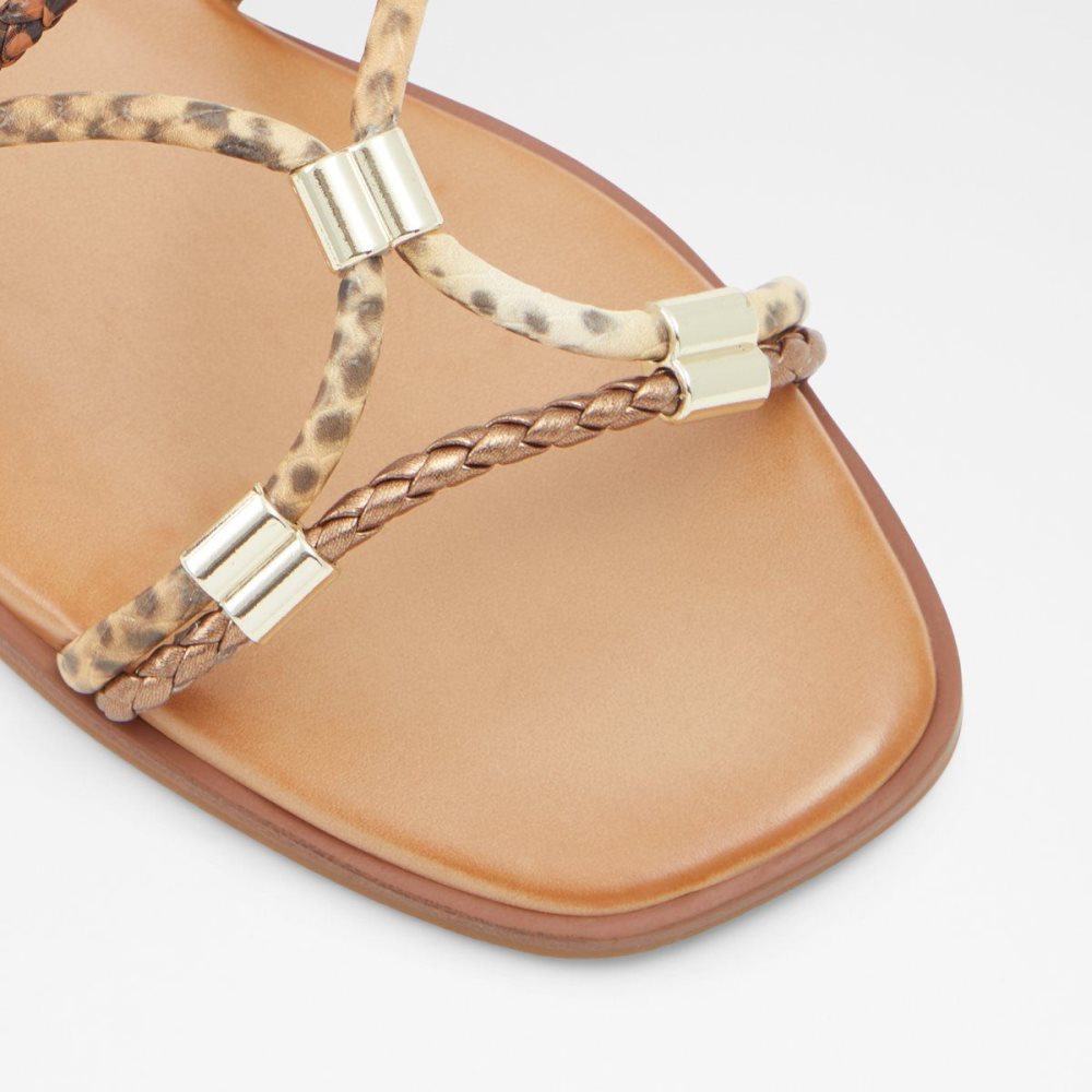 Dámské Sandály Aldo Oceriwenflex Strappy flat sandal Hnědé | 24370YTOU