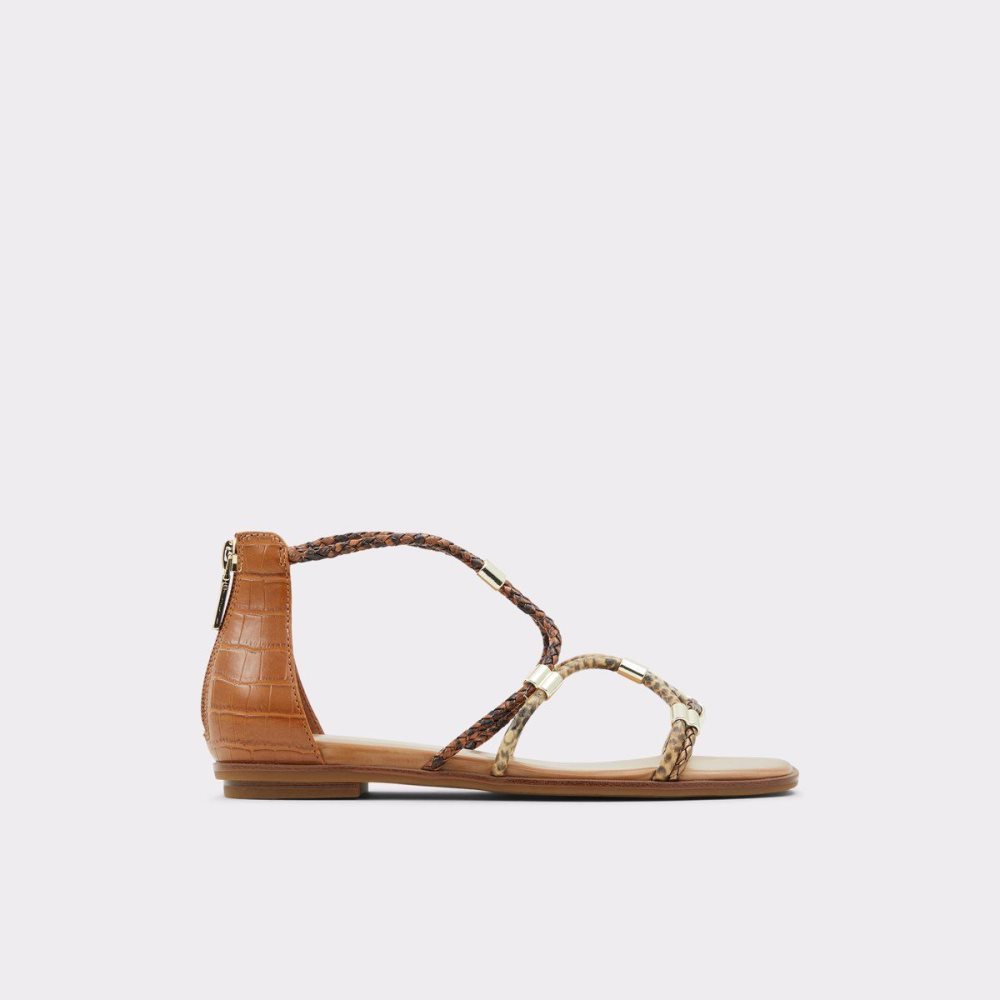 Dámské Sandály Aldo Oceriwenflex Strappy flat sandal Hnědé | 24370YTOU