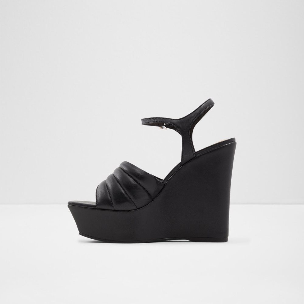 Dámské Sandály Aldo Parri Heeled sandal - Wedge heel Černé | 95603ZDOP