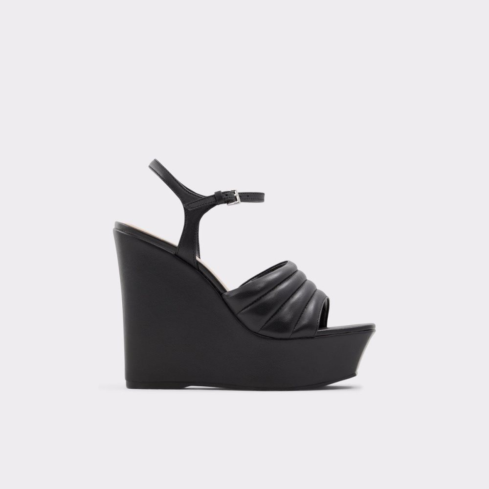 Dámské Sandály Aldo Parri Heeled sandal - Wedge heel Černé | 95603ZDOP