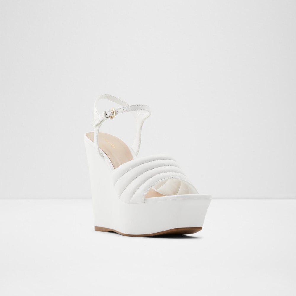 Dámské Sandály Aldo Parri Heeled sandal - Wedge heel Bílé | 04593BWJS