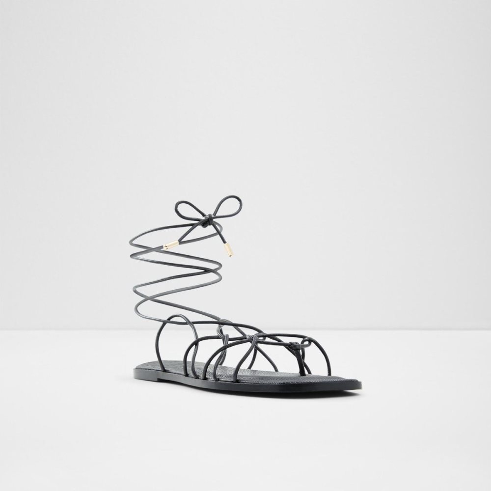 Dámské Sandály Aldo Posey Strappy flat sandal Černé | 36187MFBN