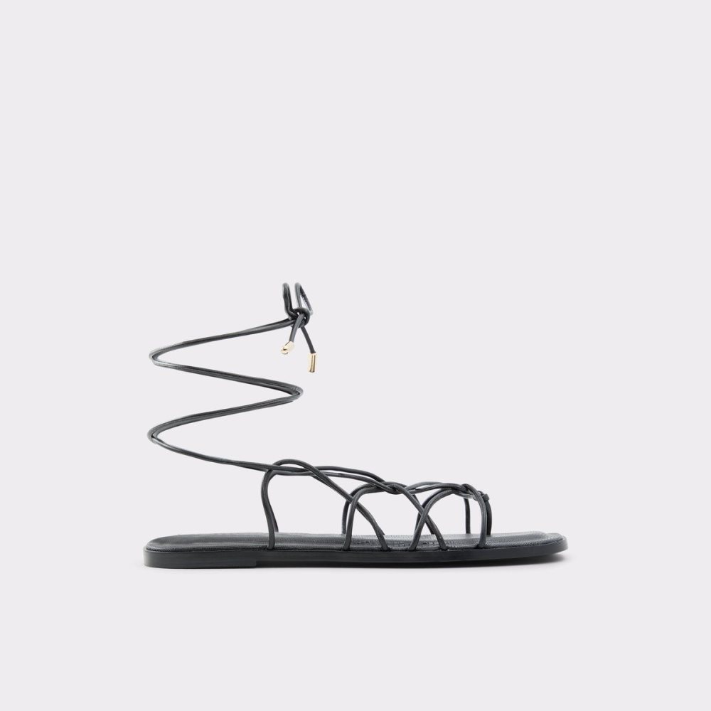 Dámské Sandály Aldo Posey Strappy flat sandal Černé | 36187MFBN