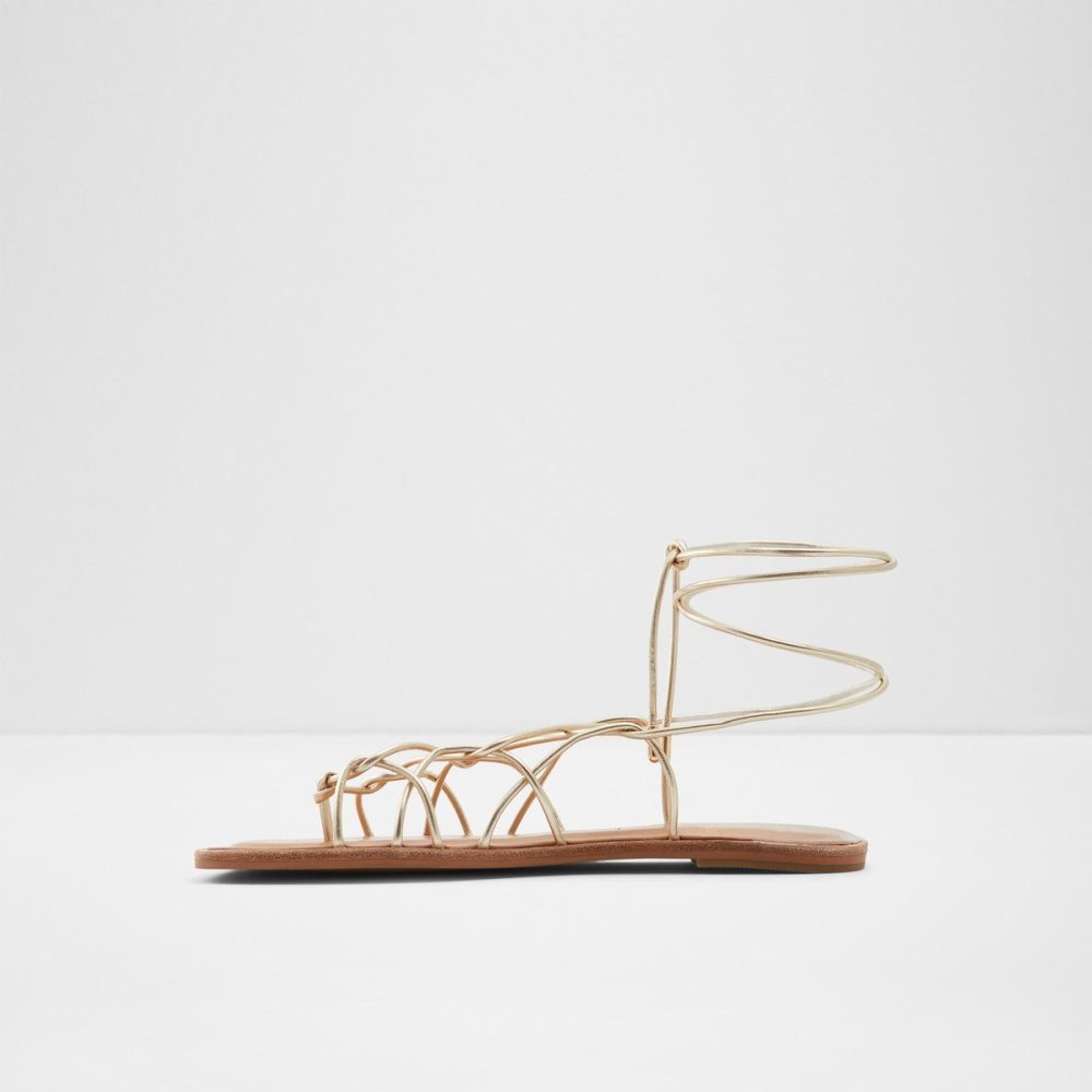 Dámské Sandály Aldo Posey Strappy flat sandal Champagne | 59760RVAH