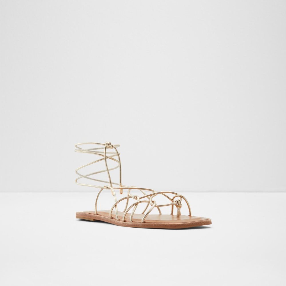 Dámské Sandály Aldo Posey Strappy flat sandal Champagne | 59760RVAH