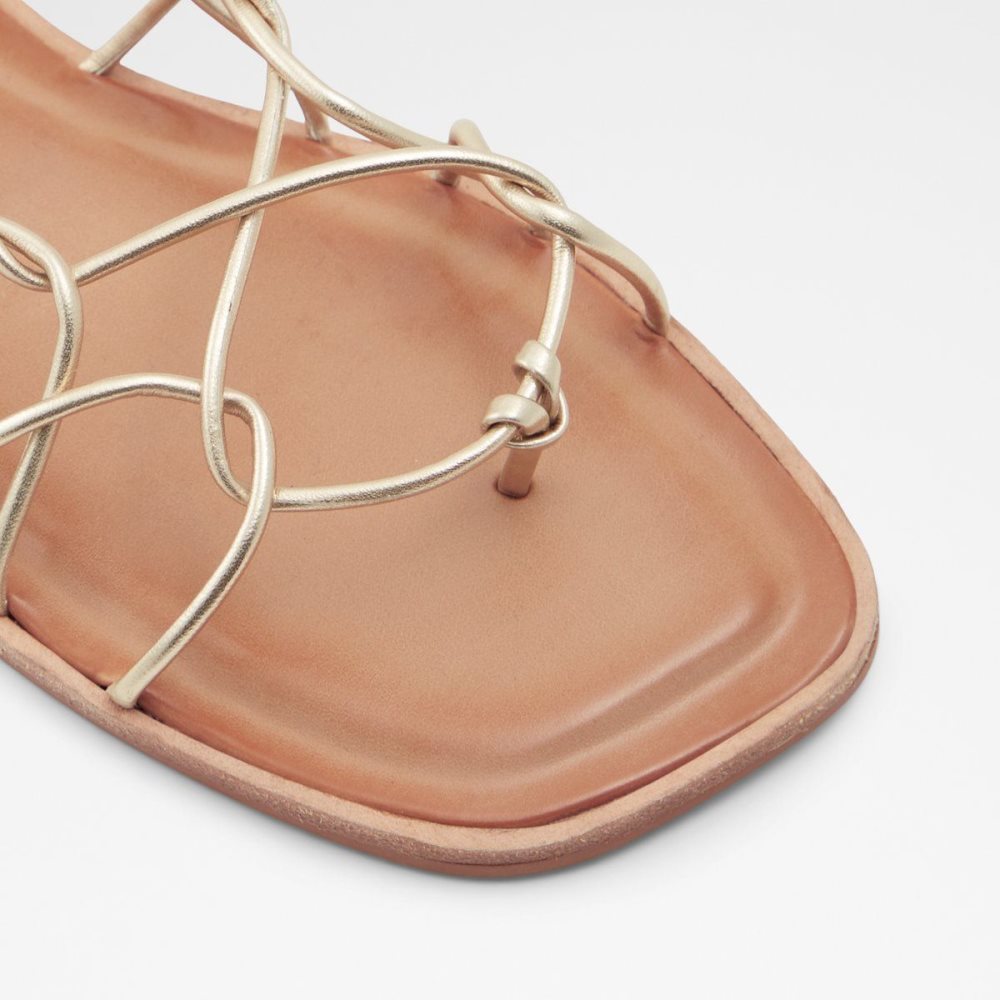 Dámské Sandály Aldo Posey Strappy flat sandal Champagne | 59760RVAH