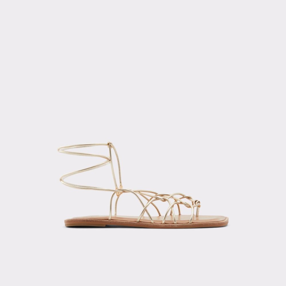 Dámské Sandály Aldo Posey Strappy flat sandal Champagne | 59760RVAH