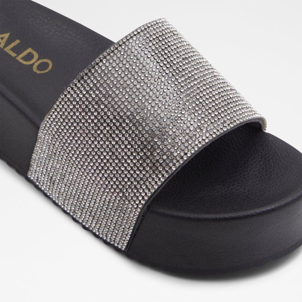 Dámské Sandály Aldo Retrograde Flip flops Černé Stříbrné | 52481FIQV