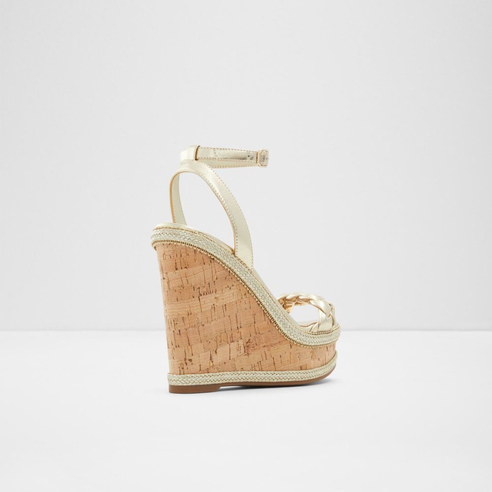 Dámské Sandály Aldo Saluth Wedge sandal - Wedge heel Champagne | 76409AJWU