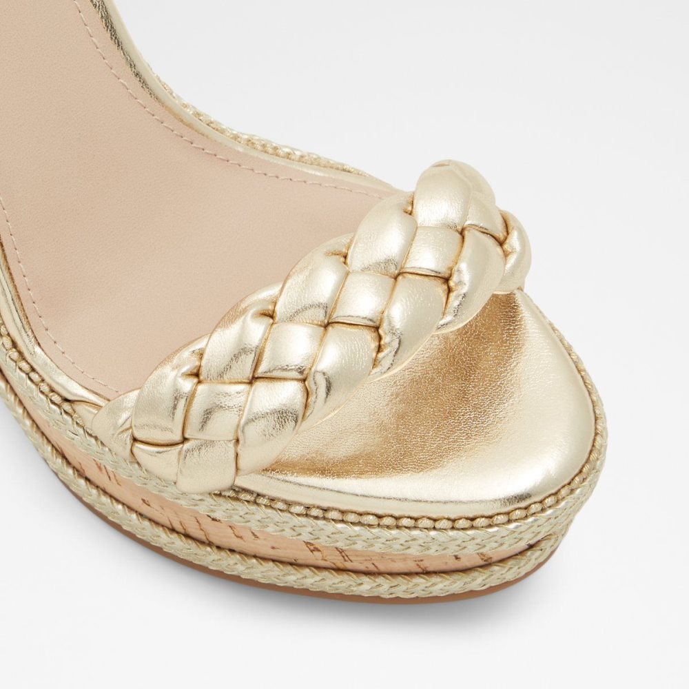 Dámské Sandály Aldo Saluth Wedge sandal - Wedge heel Champagne | 76409AJWU