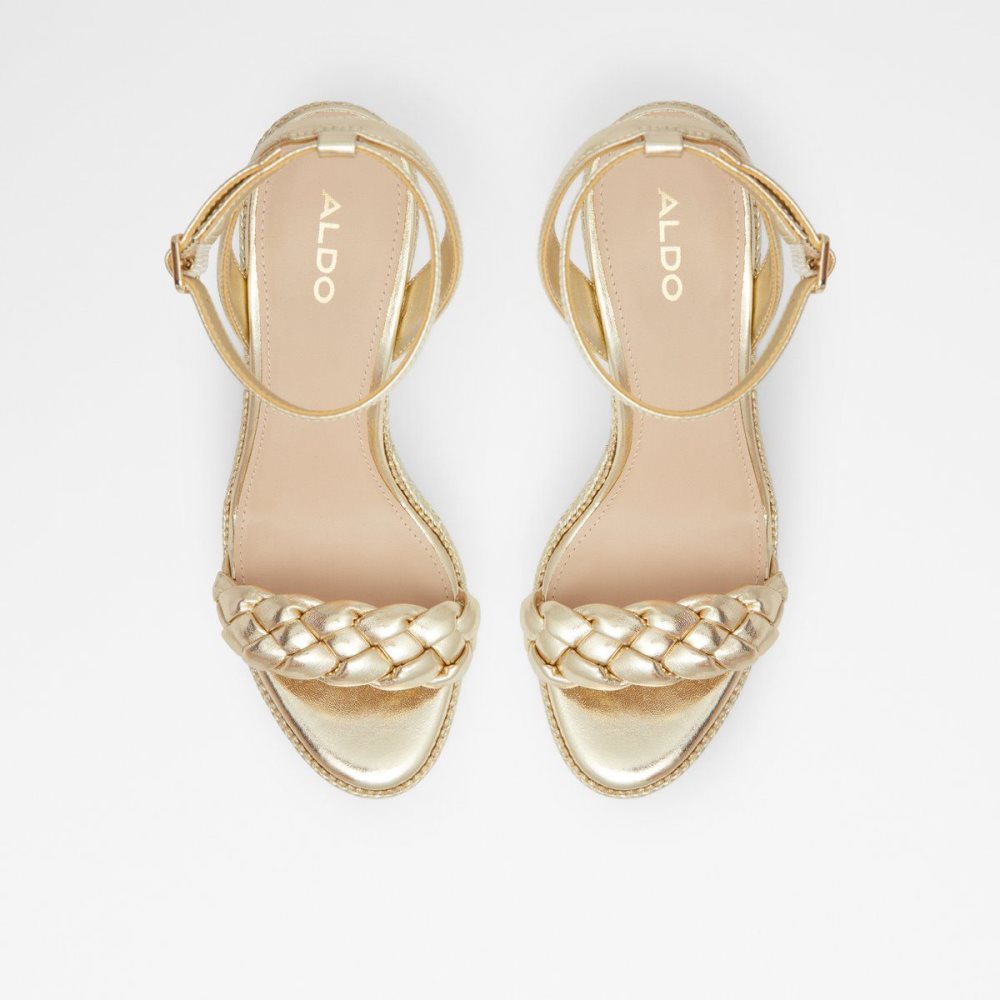 Dámské Sandály Aldo Saluth Wedge sandal - Wedge heel Champagne | 76409AJWU