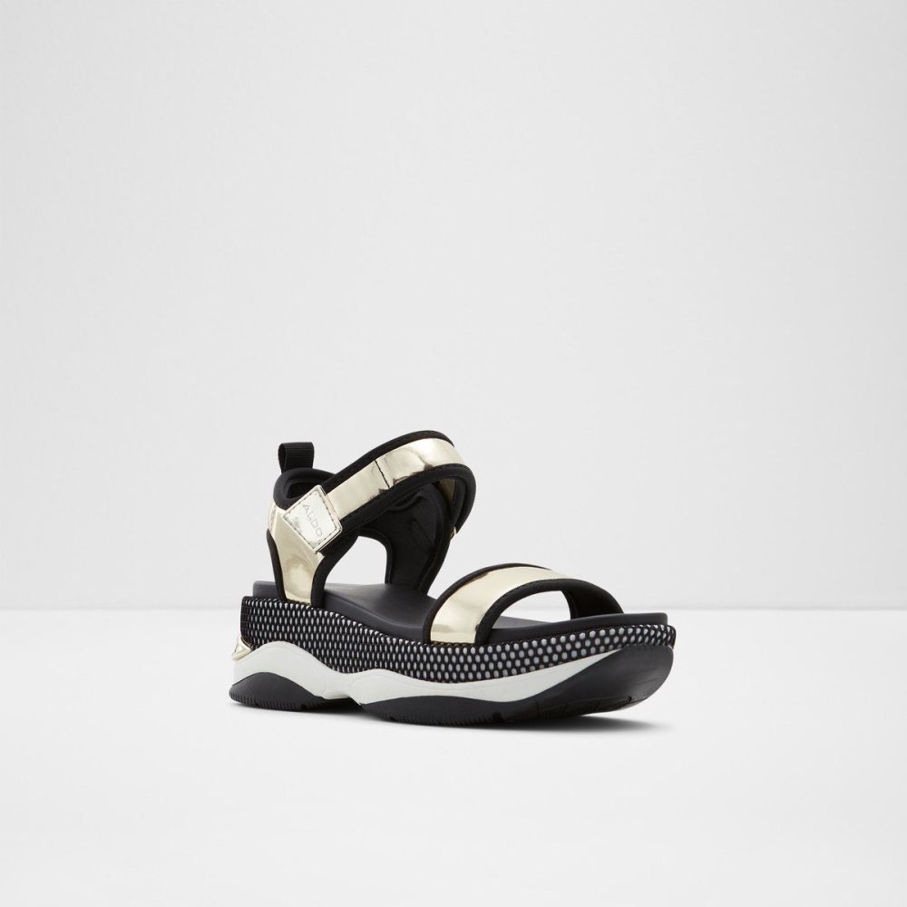 Dámské Sandály Aldo Talenagyn Wedge sandal Černé Zlaté | 41730TYZF