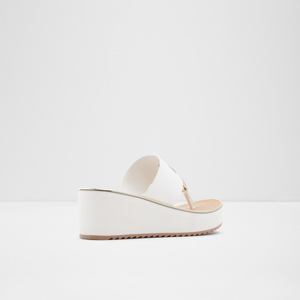 Dámské Sandály Aldo Toea Thong sandal - Wedge heel Bílé | 18546CPFH