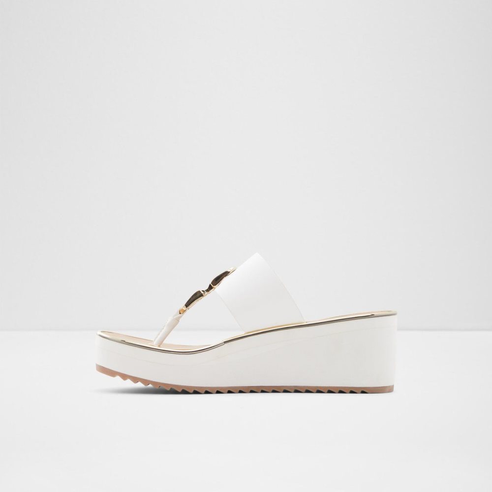 Dámské Sandály Aldo Toea Thong sandal - Wedge heel Bílé | 18546CPFH