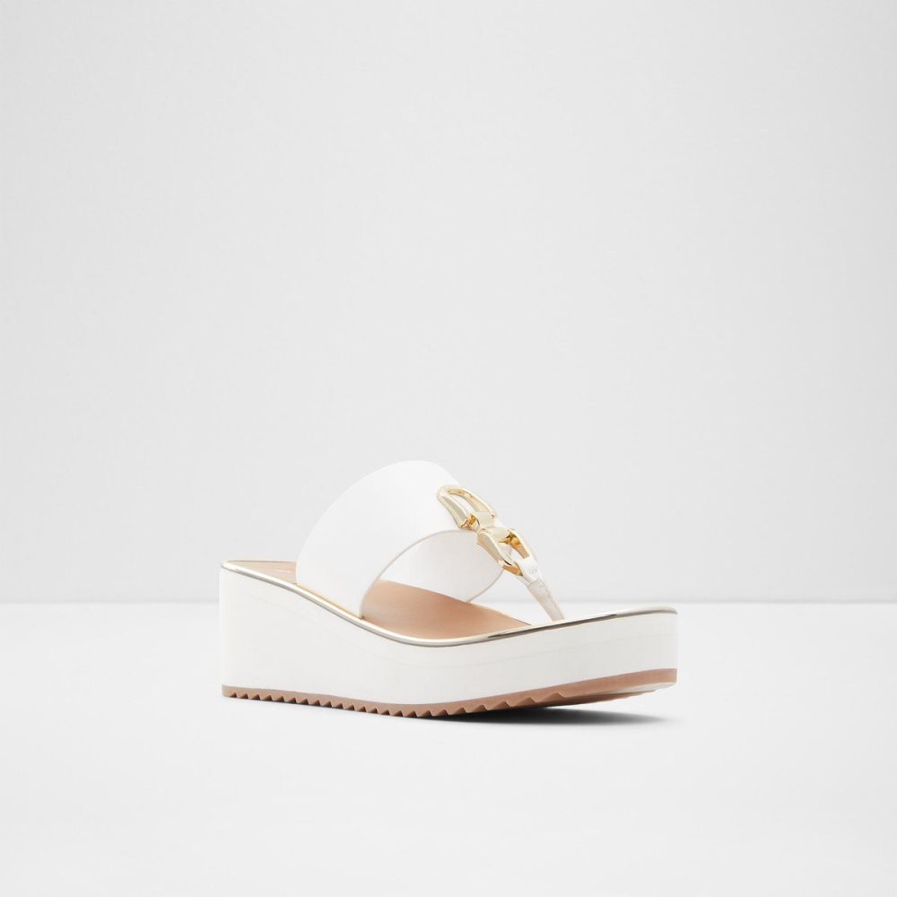 Dámské Sandály Aldo Toea Thong sandal - Wedge heel Bílé | 18546CPFH